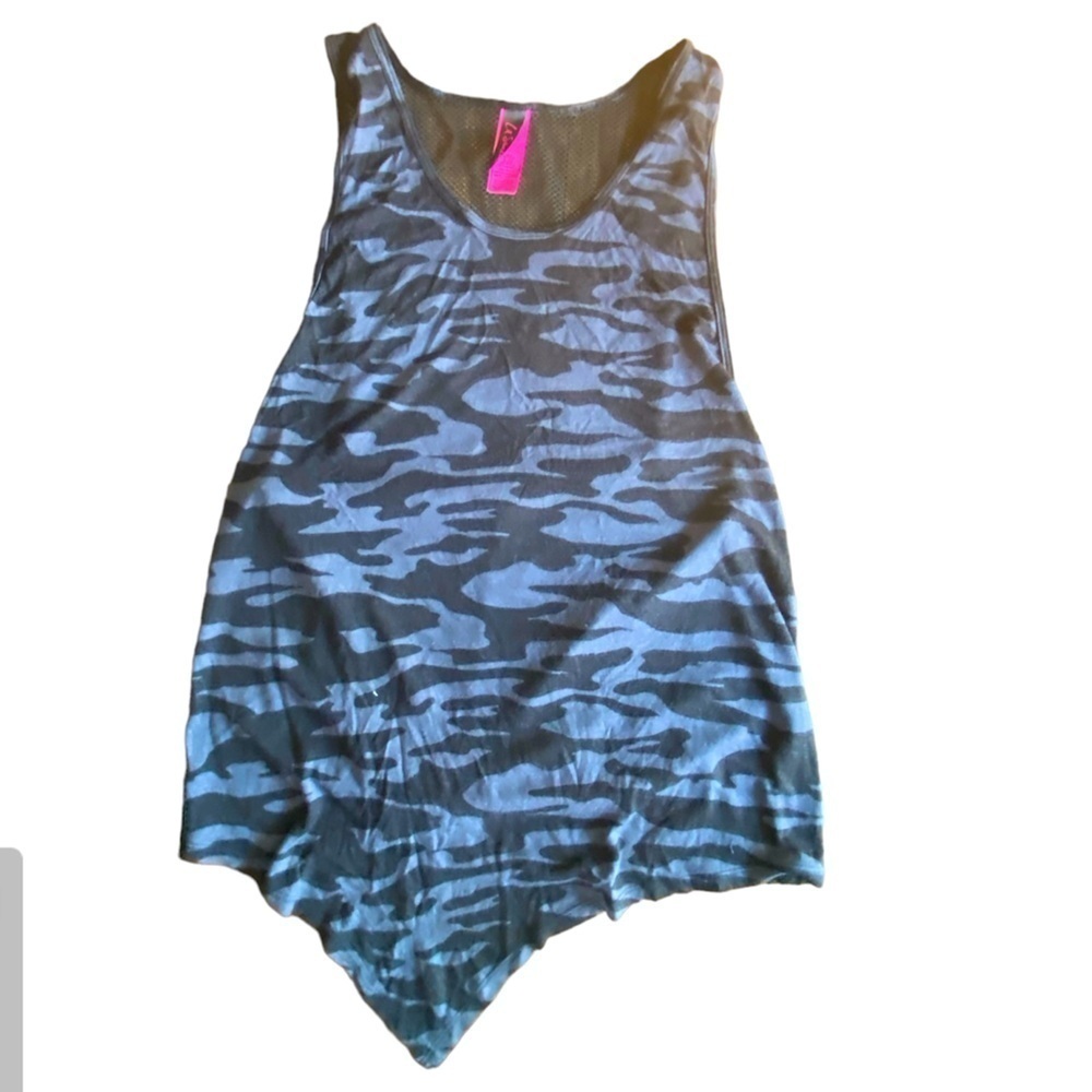 La Senza Black Gray Leopard Print Tank Top XS